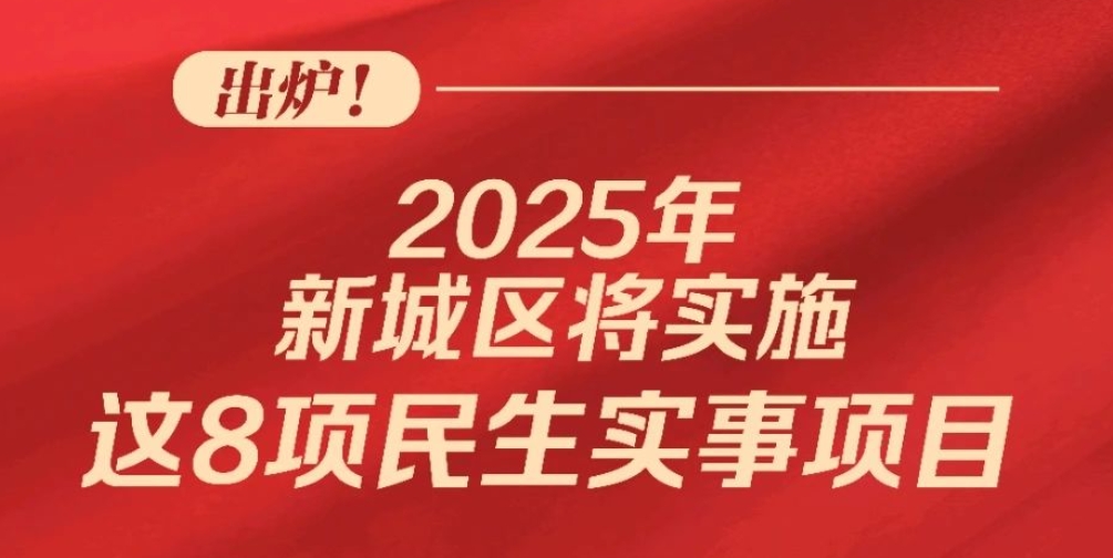 出炉！2025年新城区将实施这8项民生实事项目