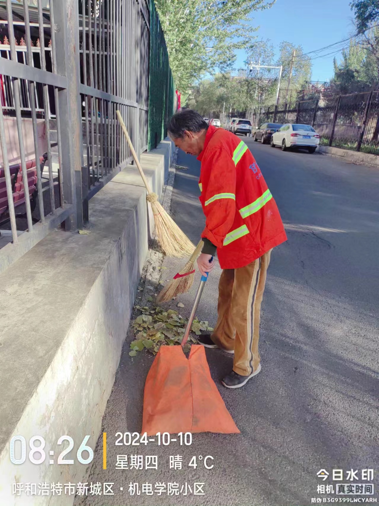 (动态175)秋意渐浓落叶黄 环卫工人清扫忙6.jpg